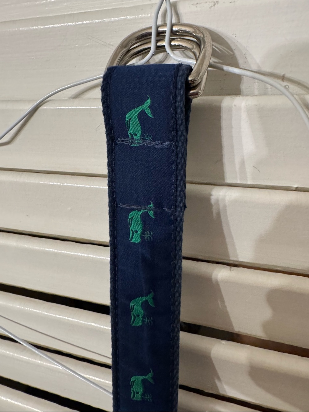 Preston Made in England Navy Blue w/ green whales Preppy Large